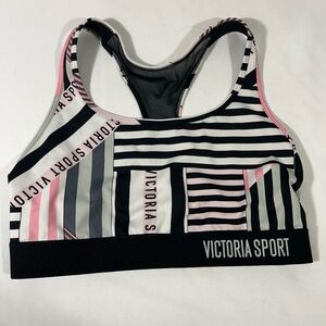 Victoria Secert Striped Sports Bra Mesh back‎ Sz M Multicolor NEW